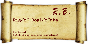 Rigó Boglárka névjegykártya