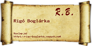 Rigó Boglárka névjegykártya